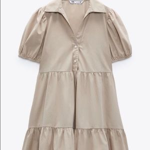 Zara Tiered Poplin dress